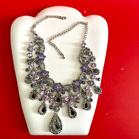 Rhinestone Colourful Necklace - Picture 4 of 6